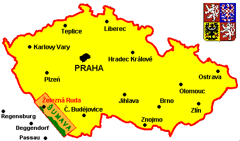 Karte der Tschechischen Republik