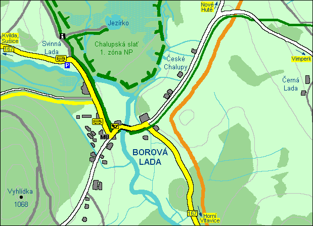 Borova Lada - Ortsplan