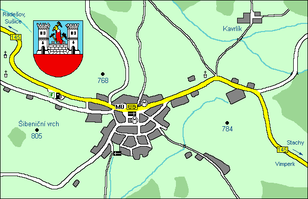 Kasperske Hory - Stadtplan